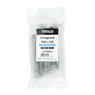 TIMCO Carriage Bolts DIN603 A2 Stainless Steel - M12 x 110