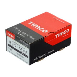 Timco Metal Tapping Screws PZ Countersunk Self-Tapping Zinc  - 12 x 1 1/2