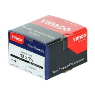 TIMCO Twin-Threaded Countersunk Silver Woodscrews - 12 x 1 1/4