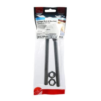 TIMCO Carriage Bolts DIN603 & Hex Full Nut DIN934 A2 Stainless Steel - M12 x 130