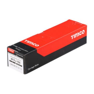 TIMCO Carriage Bolts DIN603 & Hex Full Nuts DIN934 Silver - M12 x 150