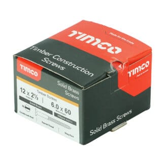 TIMCO Solid Brass Countersunk Woodscrews - 12 x 2 1/2