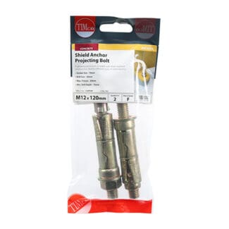 TIMCO Shield Anchors Projecting Bolt Gold - M12:30P (M12 x 120)