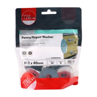 TIMCO Penny / Repair Washers DIN9054 Silver - M12 x 40