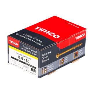 TIMCO Solo Advanced Hex Head Gold Coach Woodscrews - 12.0 x 80