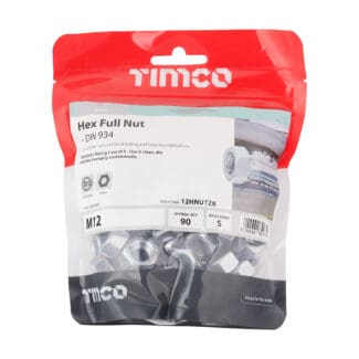 TIMCO Hex Full Nuts DIN934 Silver - M12
