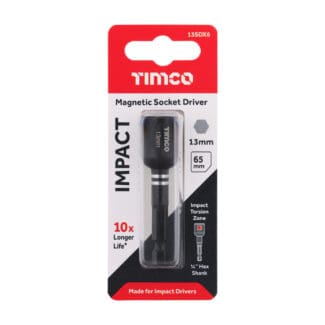 TIMCO X6 Impact Magnetic Socket Driver - 13mm x 65
