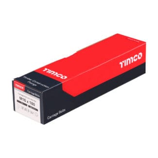 TIMCO Carriage Bolts DIN603 & Hex Full Nuts DIN934 Silver - M16 x 180