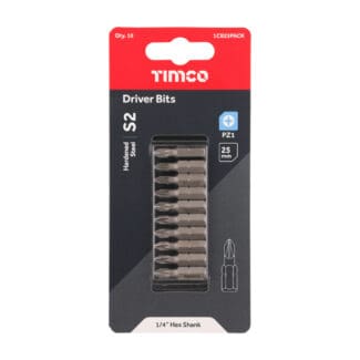 TIMCO Pozi Driver Bit S2 Grey - No.1 x 25