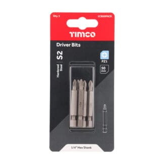 TIMCO Pozi Driver Bit S2 Grey - No.1 x 50