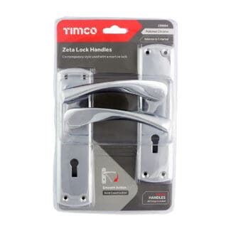 Timco Zeta Lock Handles Polished Chrome  - 175 x 45