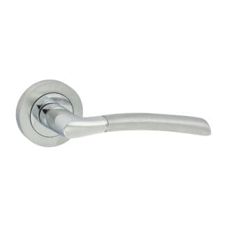 Timco Shavington Lever On Rose Handles Polished & Satin Chrome  - 51mm