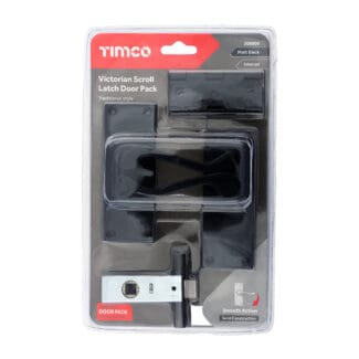 Timco Victorian Scroll Latch Door Pack Matt Black  - Mixed