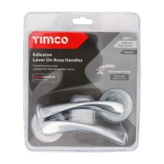 Timco Edleston Lever On Rose Handles Polished & Satin Chrome  - 51mm
