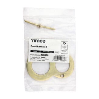 Timco Door Numeral 8 Polished Brass  - 75mm