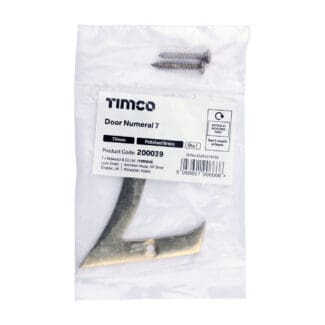 Timco Door Numeral 7 Polished Brass  - 75mm