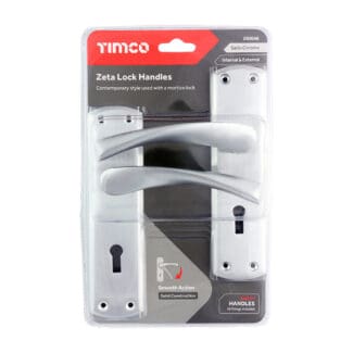 Timco Zeta Lock Handles Satin Chrome  - 175 x 45
