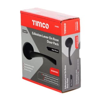 Timco Edleston Lever On Rose Door Pack Matt Black  - Mixed
