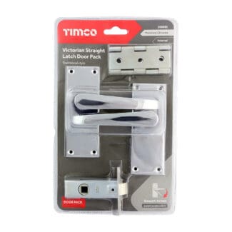 Timco Victorian Straight Latch Door Pack Polished Chrome  - Mixed