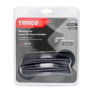 Timco Shavington Lever On Rose Handles Matt Black  - 51mm