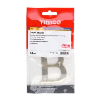 Timco Door Letter B Polished Brass  - 64mm