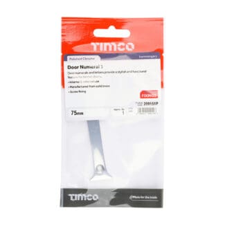 Timco Door Numeral 1 Polished Chrome  - 75mm