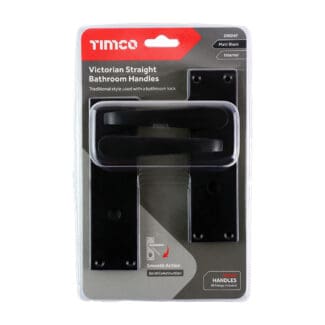 Timco Victorian Straight Bathroom Handles Matt Black  - 152 x 43