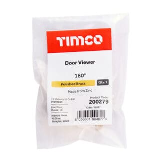 Timco Door Viewer Polished Brass  - 180 Degree
