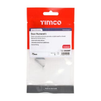 Timco Door Numeral 1 Satin Chrome  - 75mm