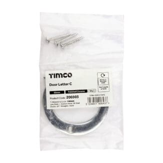 Timco Door Letter C Polished Chrome  - 65mm