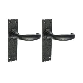 Timco Narrow Style Lever Latch Handles Antique Black  - 155 x 37
