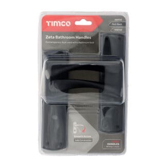 Timco Zeta Bathroom Handles Matt Black  - 175 x 45