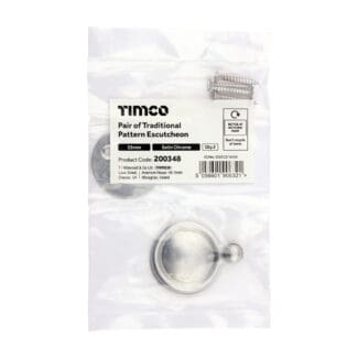 Timco Pair of Traditional Pattern Escutcheon Satin Chrome - 32mm