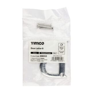 Timco Door Letter B Polished Chrome  - 64mm