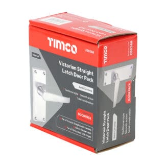 Timco Victorian Straight Latch Door Pack Satin Chrome  - Mixed
