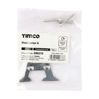 Timco Door Letter A Polished Chrome  - 60mm