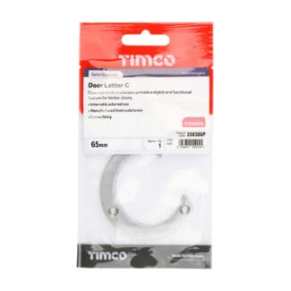 Timco Door Letter C Satin Chrome  - 65mm