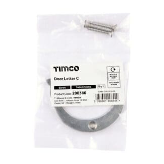 Timco Door Letter C Satin Chrome  - 65mm