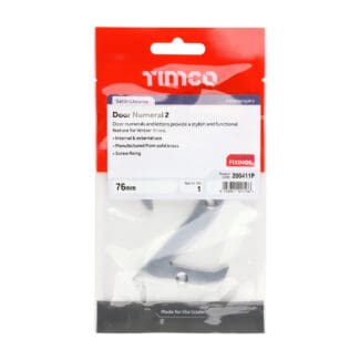 Timco Door Numeral 2 Satin Chrome  - 76mm