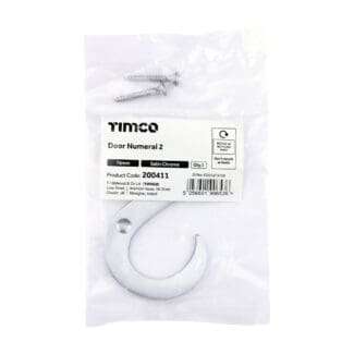 Timco Door Numeral 2 Satin Chrome  - 76mm