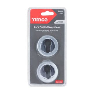 Timco Euro Profile Escutcheon Polished & Satin Chrome  - 51mm