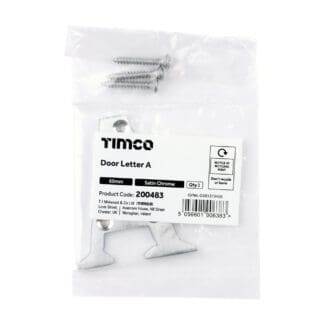 Timco Door Letter A Satin Chrome  - 60mm