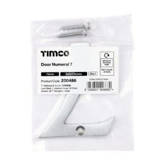 Timco Door Numeral 7 Satin Chrome  - 75mm