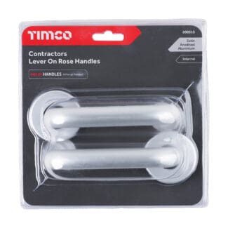 Timco Contractors Lever On Rose Handles Satin Anodised Aluminium  - 52mm