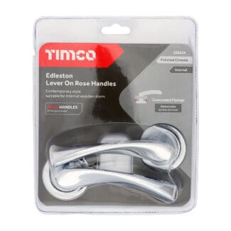 Timco Edleston Lever On Rose Handles Polished Chrome  - 51mm