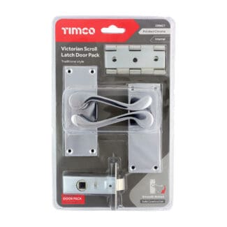 Timco Victorian Scroll Latch Door Pack Polished Chrome  - Mixed