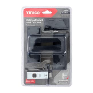 Timco Victorian Straight Latch Door Pack Matt Black  - Mixed