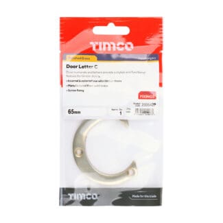 Timco Door Letter C Polished Brass  - 65mm