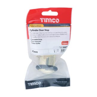 Timco Cylinder Door Stop Polished Brass  - 41mm