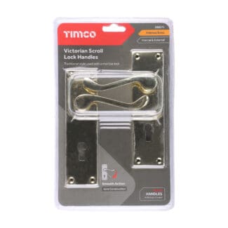 Timco Victorian Scroll Lock Handles Polished Brass  - 152 x 42